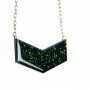 collier plastron vert paillette